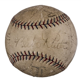 1928 New York Yankees Team Signed OAL Barnard Baseball With 22 Signatures Including Ruth & Gehrig (Beckett)